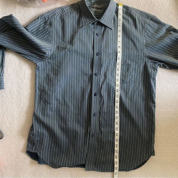 Daniel Cremieux Men's Dress Shirt Button Down Blue Green Stripes Casual Formal - Picture 7 of 7